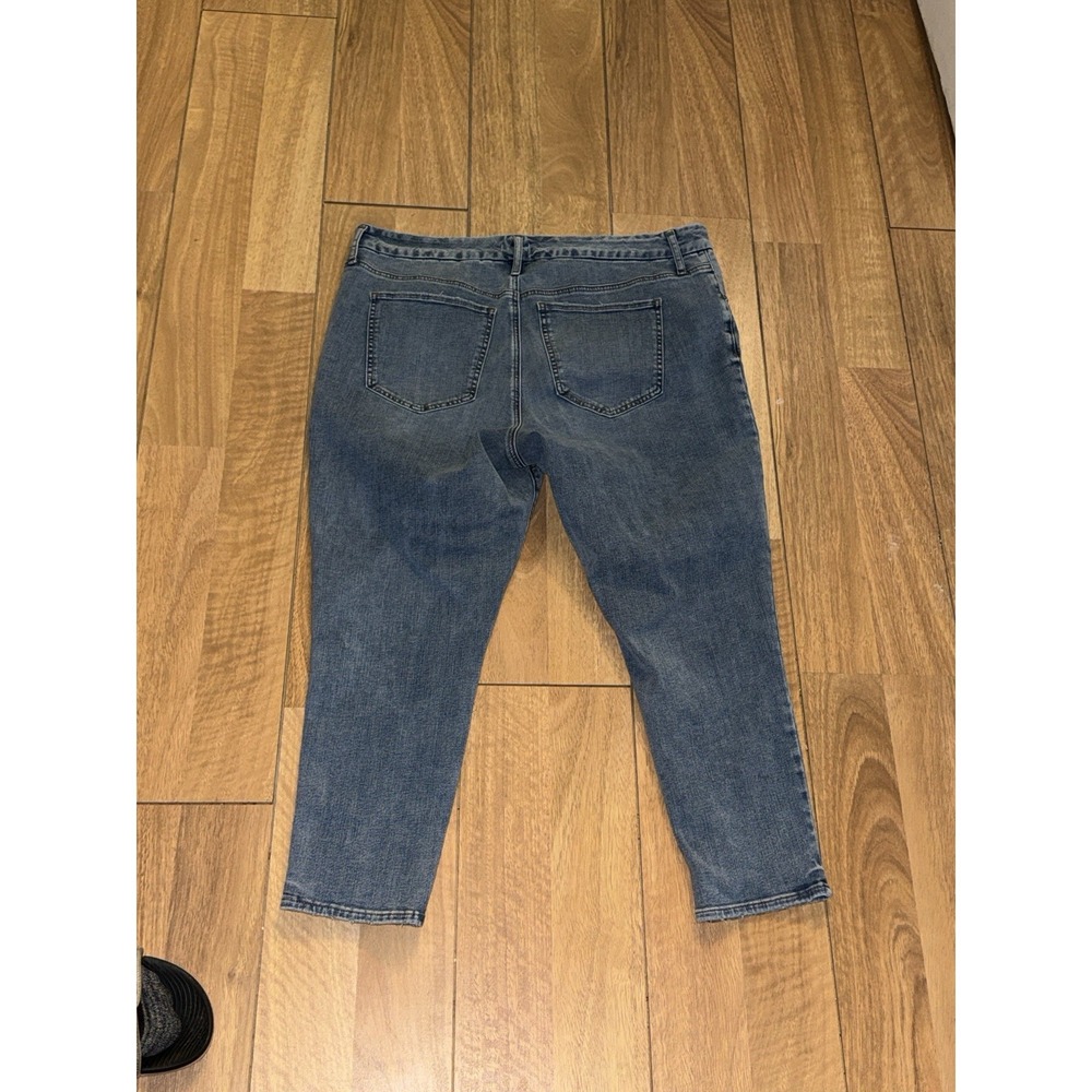 Women's Express Cropped Skinny Mid Rise Flexx Hyper Stretch Jeans Size XL 18/20 - Picture 2 of 4
